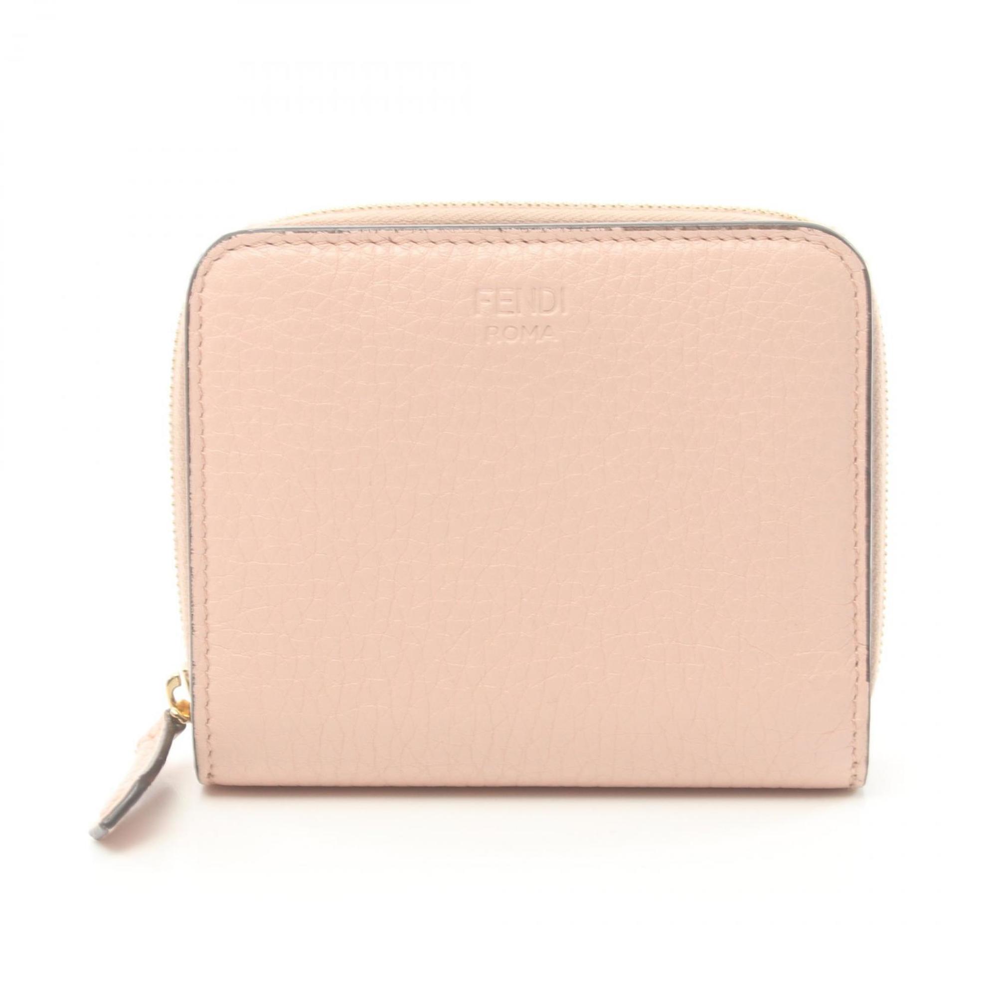 FENDI F IS Bi-fold Wallet Leather Women's Pink 8M0407