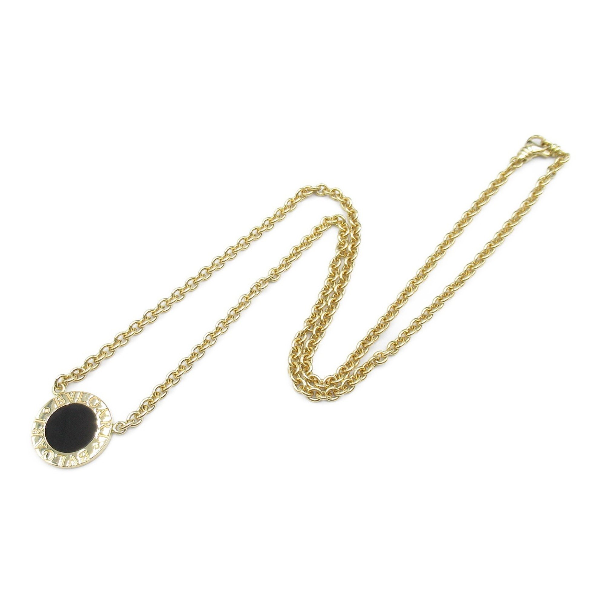 BVLGARI Onyx Necklace K18 (Yellow Gold) Women's Black