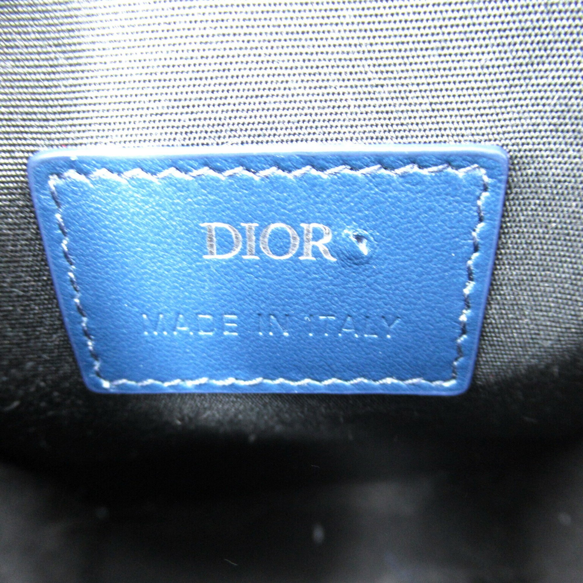 Christian Dior Dior World Tour Shoulder Bag Leather Men Women Navy