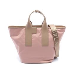 Furla Piuma L Tote Bag Nylon Leather Women's Pink Beige WB01249BX30503177S