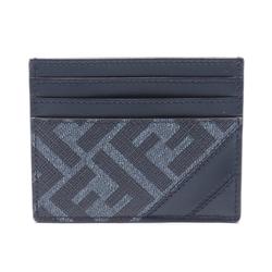 FENDI Diagonal Zucca Business Card Holder/Card Case Coated Canvas Leather Men's Navy 7M0164ASICF1O97