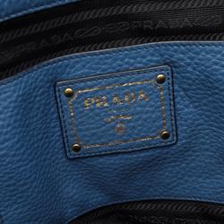 PRADA VIT DAINO Tote Bag Leather Women's Blue BN2754