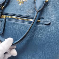 PRADA VIT DAINO Tote Bag Leather Women's Blue BN2754