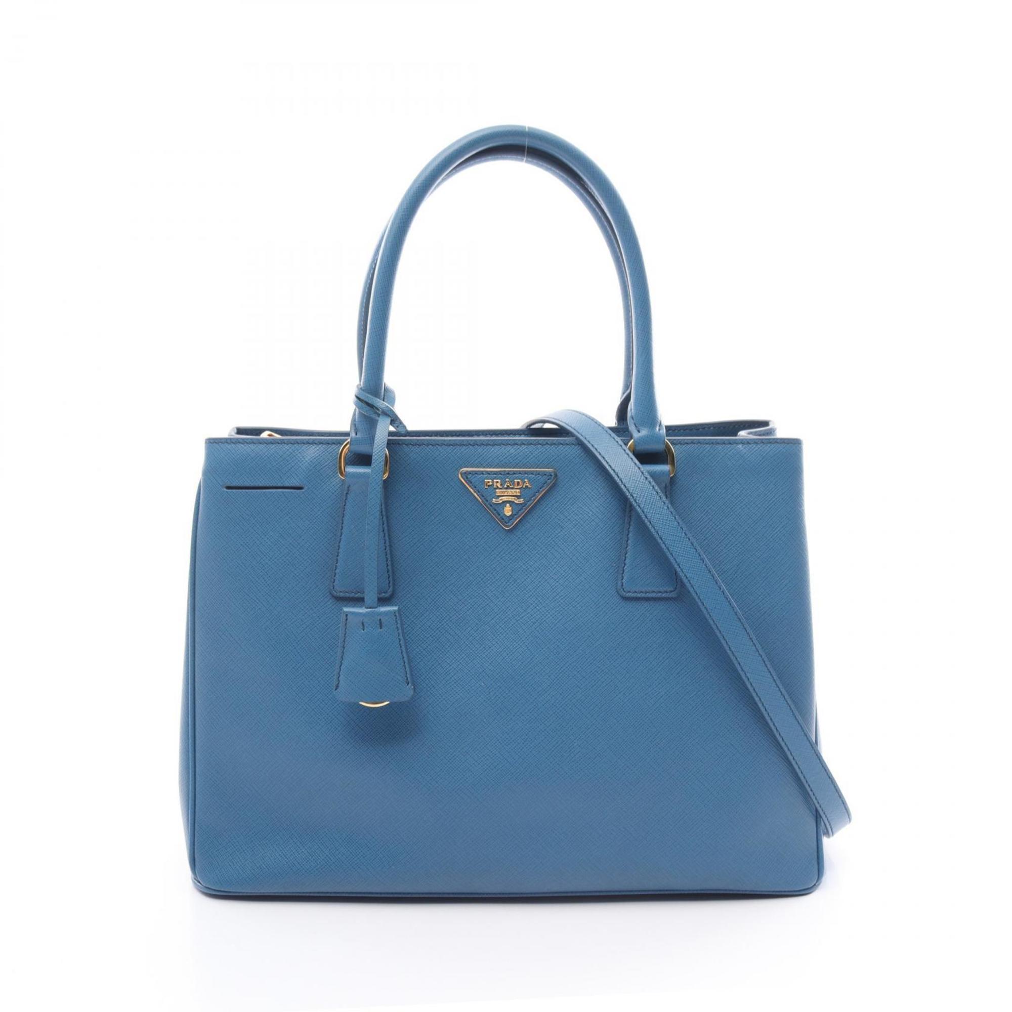 PRADA SAFFIANO LUX Galleria Handbag Bag Saffiano Leather Women's Blue BN1874