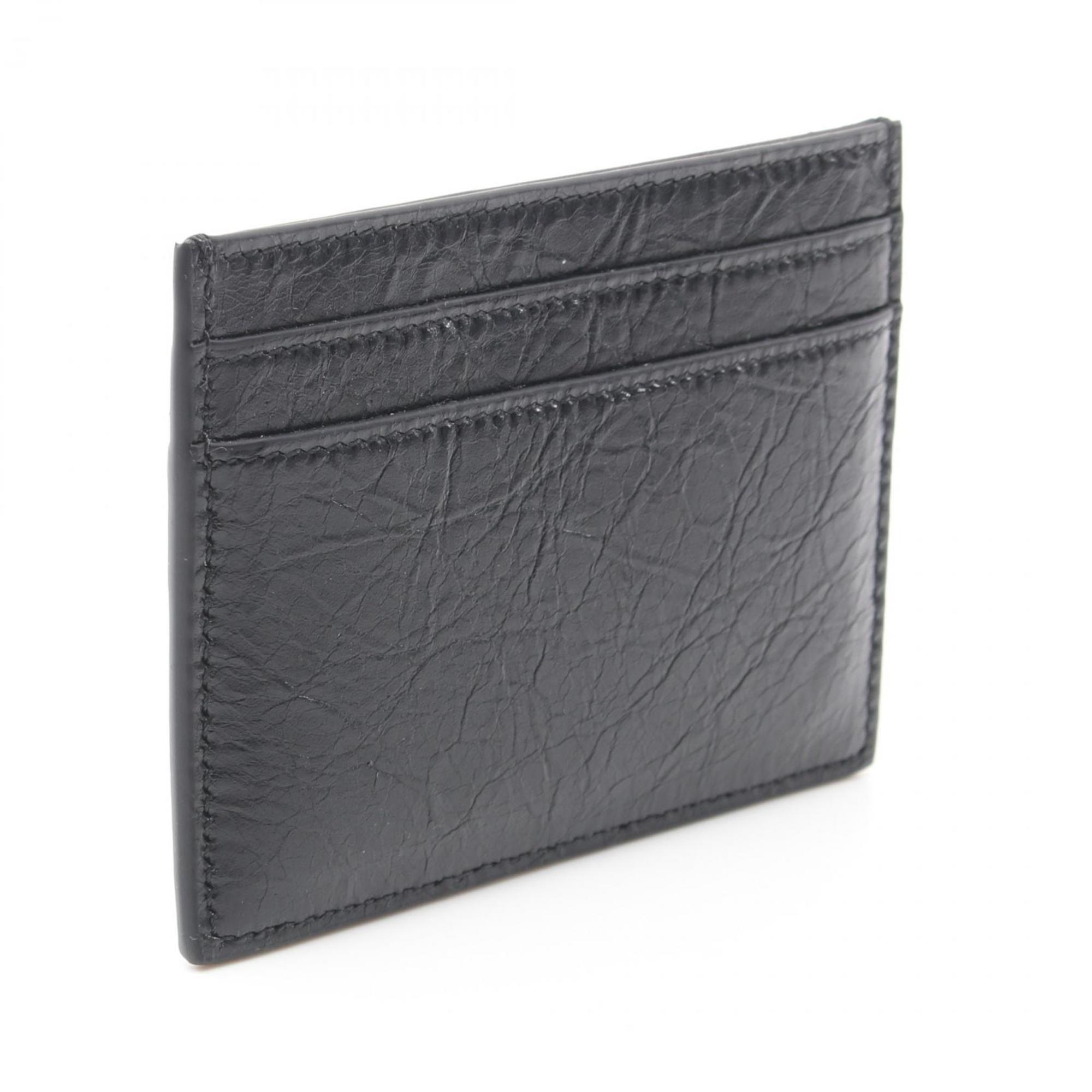 BALENCIAGA MONACO Monaco Business Card Holder/Card Case Leather Men's Black 7665472AAS81000