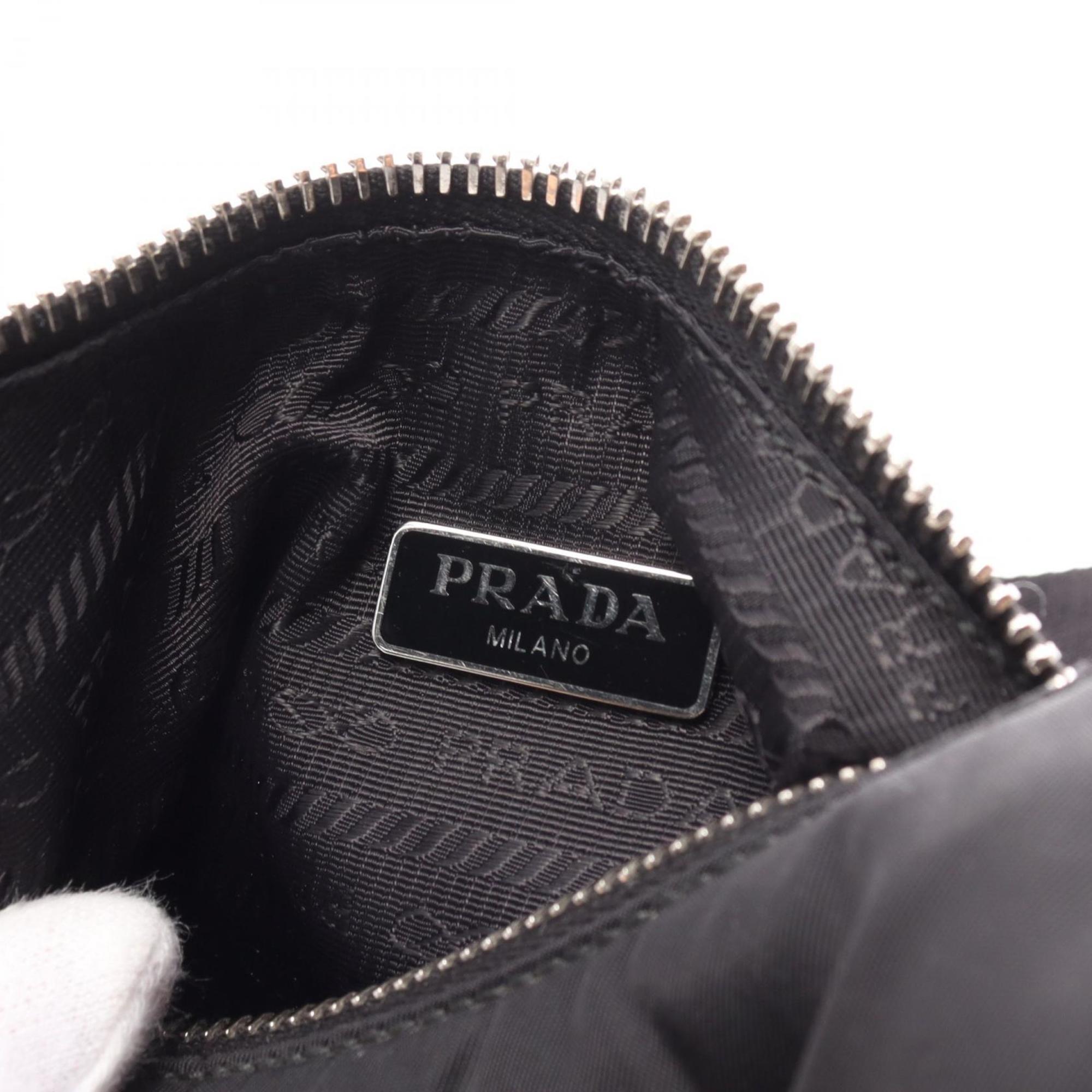 PRADA Re-Edition 2005 Re-Nylon Shoulder Bag Nylon Saffiano Leather Women's Black 1BH204