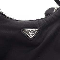 PRADA Re-Edition 2005 Re-Nylon Shoulder Bag Nylon Saffiano Leather Women's Black 1BH204