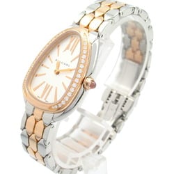 BVLGARI Serpenti Seduttori Diamond Bezel Wristwatch K18PG (Pink Gold) Stainless Steel Women's Silver 103274