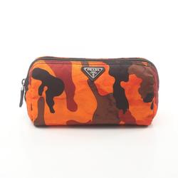 PRADA Pouch Bag Nylon Women's Orange Multicolor