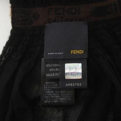 FENDI scarf clothing silk cashmere mink women's black brown