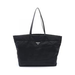 PRADA VELA Tote Bag, Nylon, Leather, Women's, Black, 1BG107