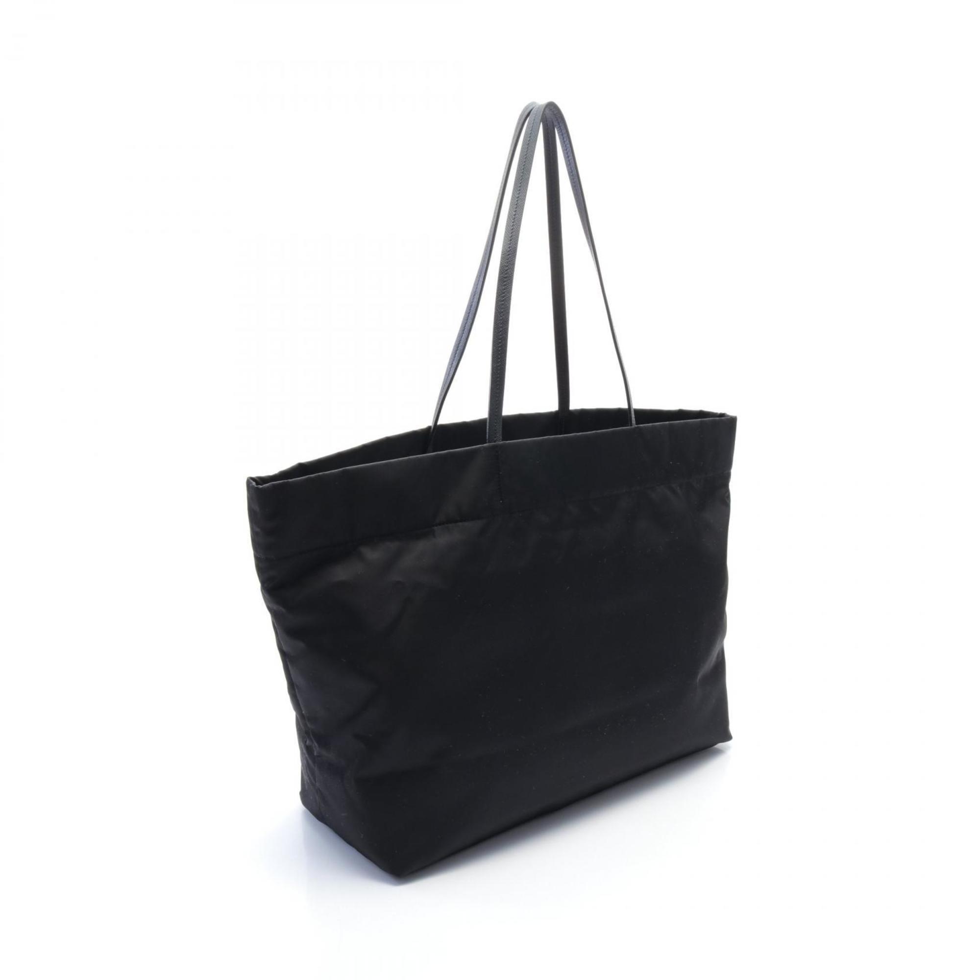 PRADA VELA Tote Bag, Nylon, Leather, Women's, Black, 1BG107