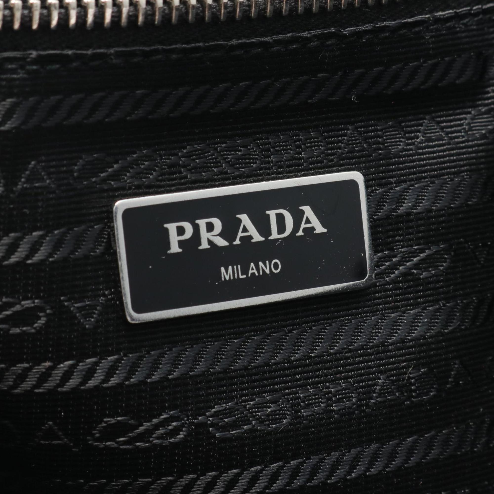 PRADA VELA Tote Bag, Nylon, Leather, Women's, Black, 1BG107