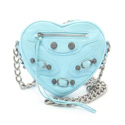 BALENCIAGA LE CAGOLE HEART MINI Shoulder Bag Leather Women's Blue 722781