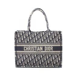 Christian Dior Dior BO TOTE Book Tote Medium Bag Canvas Women's White Navy