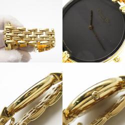 Dior Bagheera Watch GP (Gold Plated) Women's Black 47 154-2