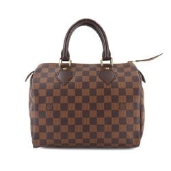 Louis Vuitton Damier Speedy 25 Handbag Ebene Brown N41532 Gold Hardware