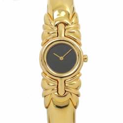 BVLGARI Antalia BJ03 Ladies Watch Black YG Yellow Gold Solid Quartz