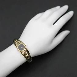 BVLGARI Antalia BJ03 Ladies Watch Black YG Yellow Gold Solid Quartz