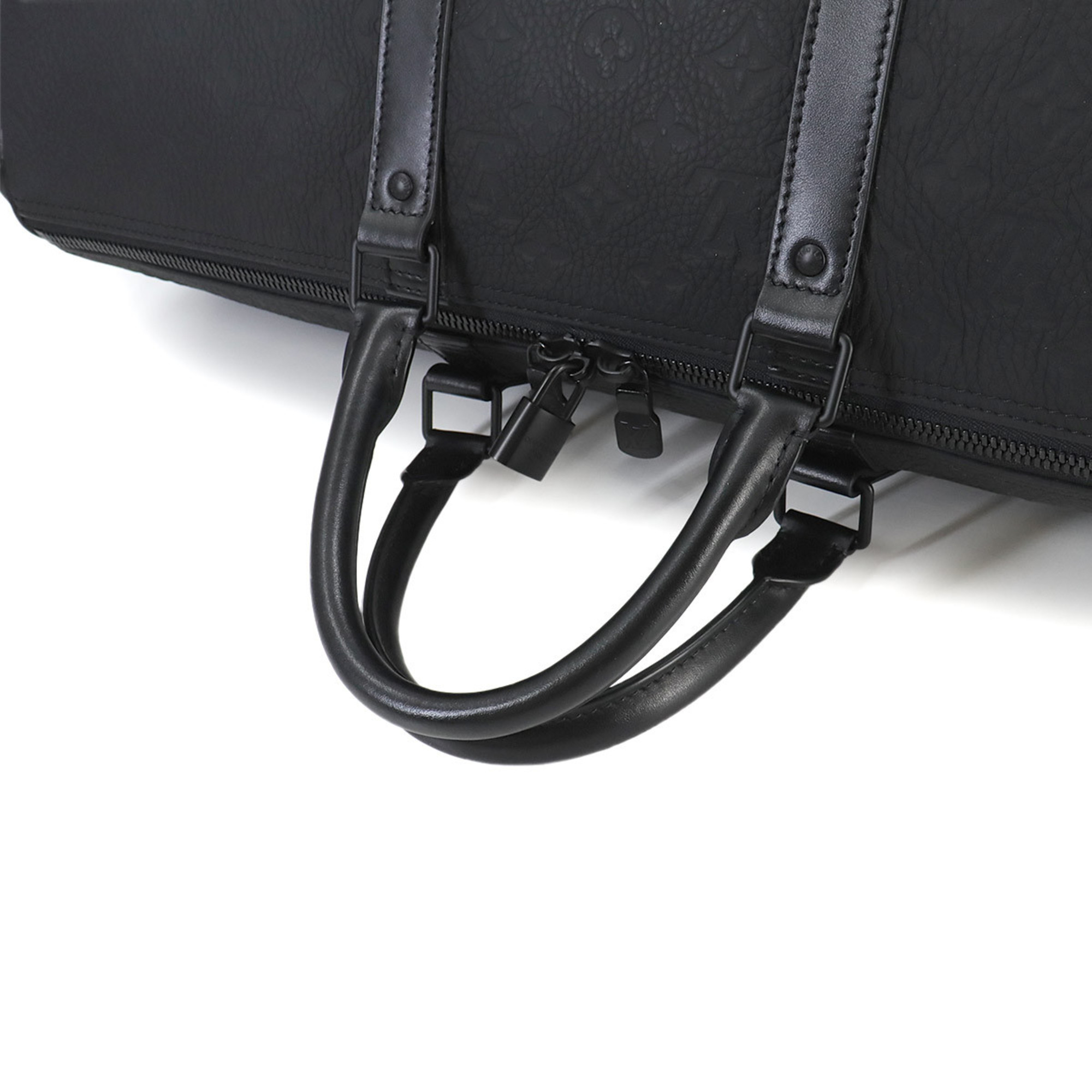 Louis Vuitton LOUIS VUITTON Taurillon Monogram Keepall Bandouliere 50 2way Boston Shoulder Bag Leather Black M59025 RFID