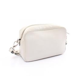 PRADA CITY CALF Shoulder Bag Leather Women's White Multicolor