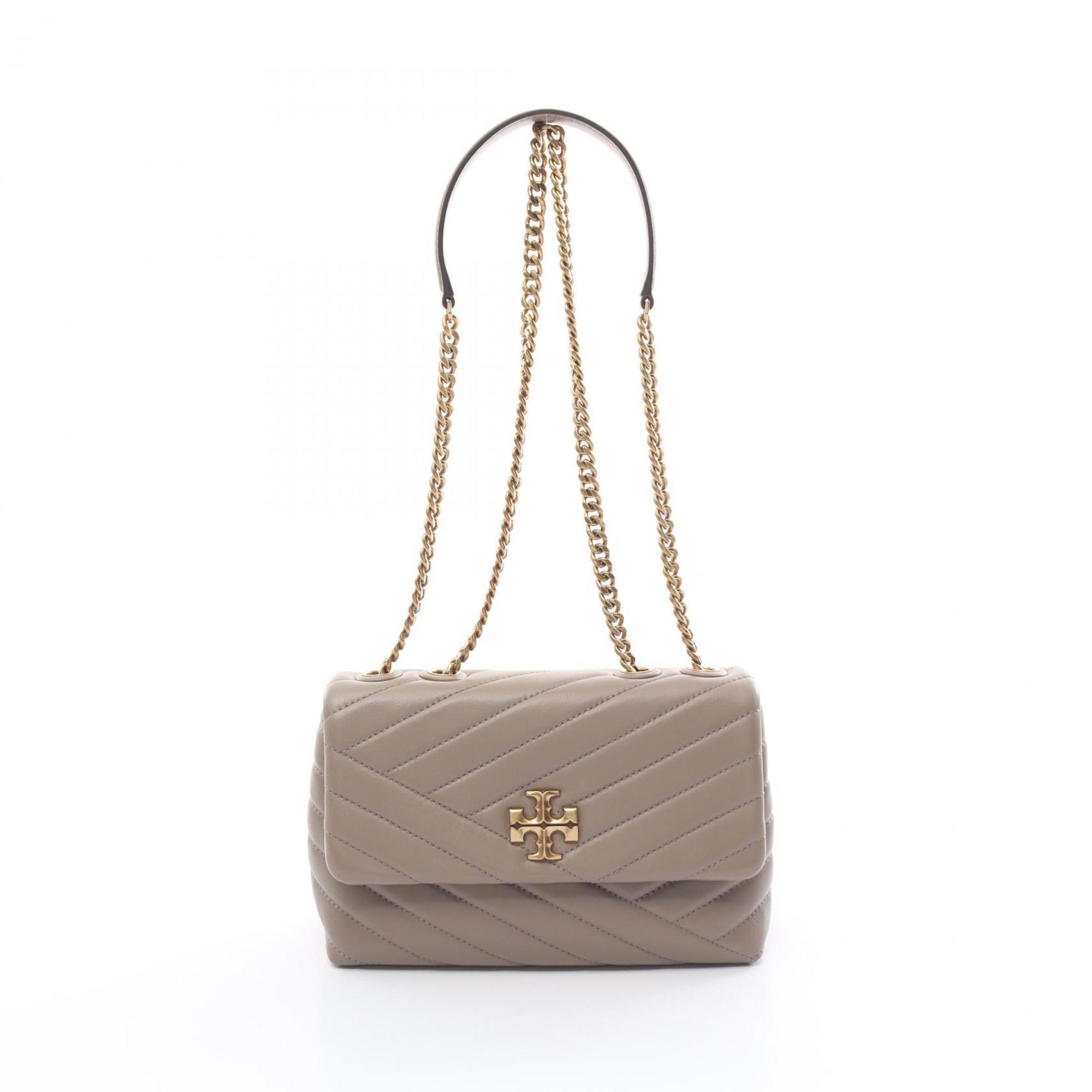 Tory Burch KIRA CHEVRON SMALL Shoulder Bag Leather Women's Beige 90452082