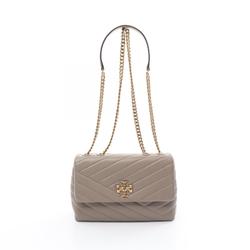 Tory Burch KIRA CHEVRON SMALL Shoulder Bag Leather Women's Beige 90452082