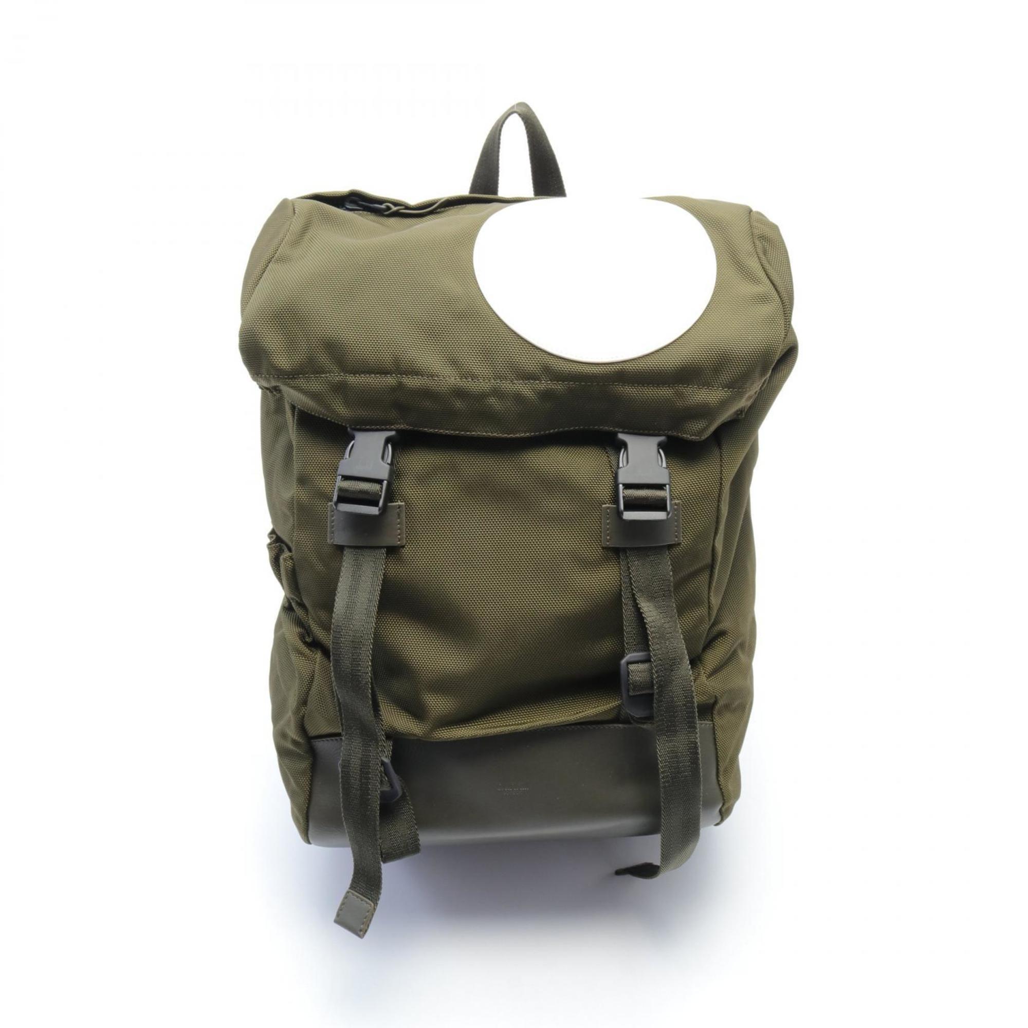 Dunhill Rucksack Backpack Bag Nylon Leather Men's Khaki White