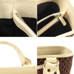 CELINE Macadam pattern handbag canvas leather brown light beige gold hardware Hand Bag