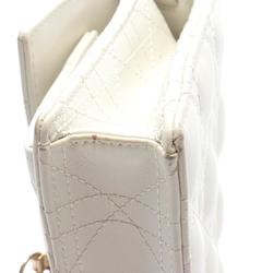 Christian Dior Dior Cannage Shoulder Bag Leather Women's White