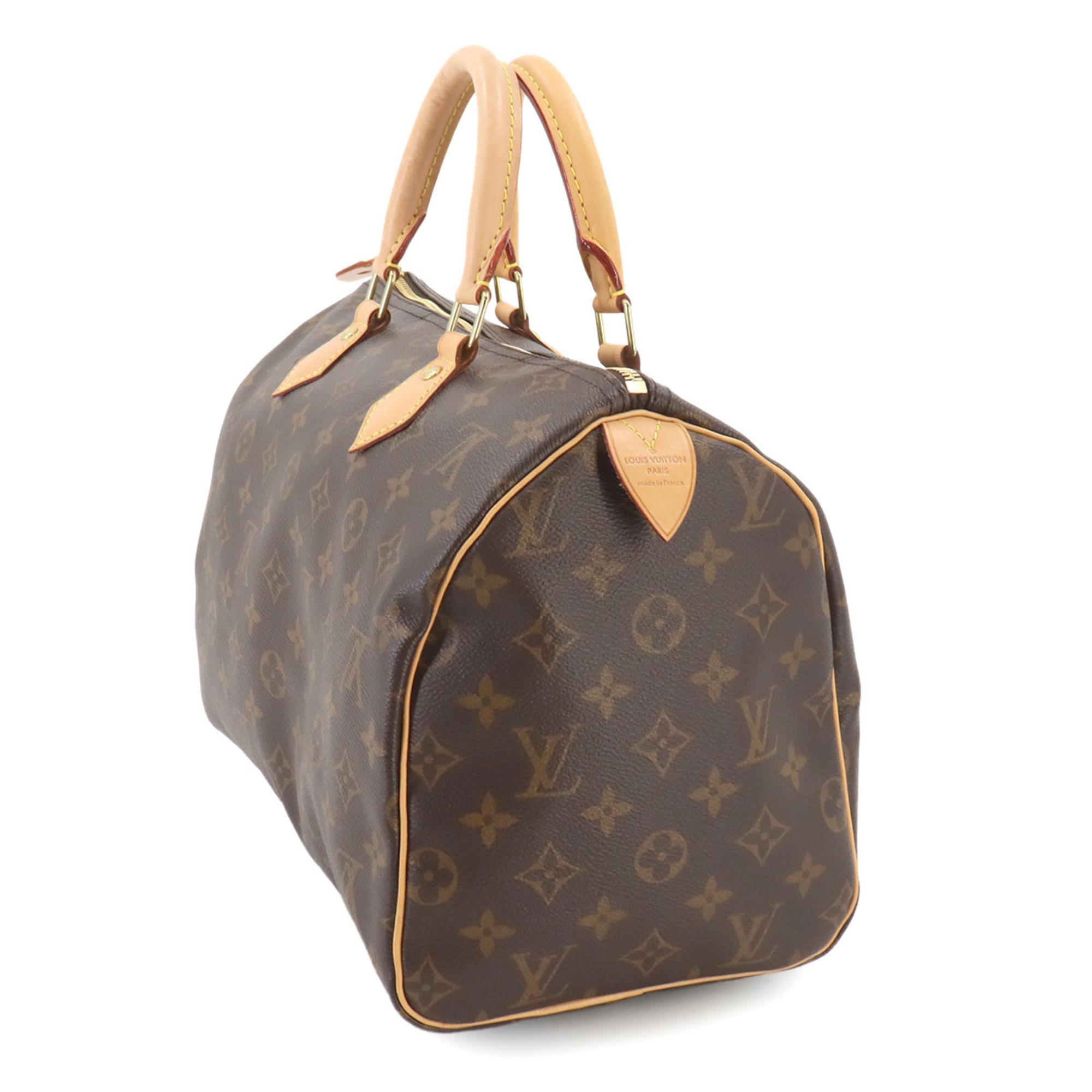 Louis Vuitton LOUIS VUITTON Monogram Speedy 30 Handbag Brown M41108 Gold Hardware