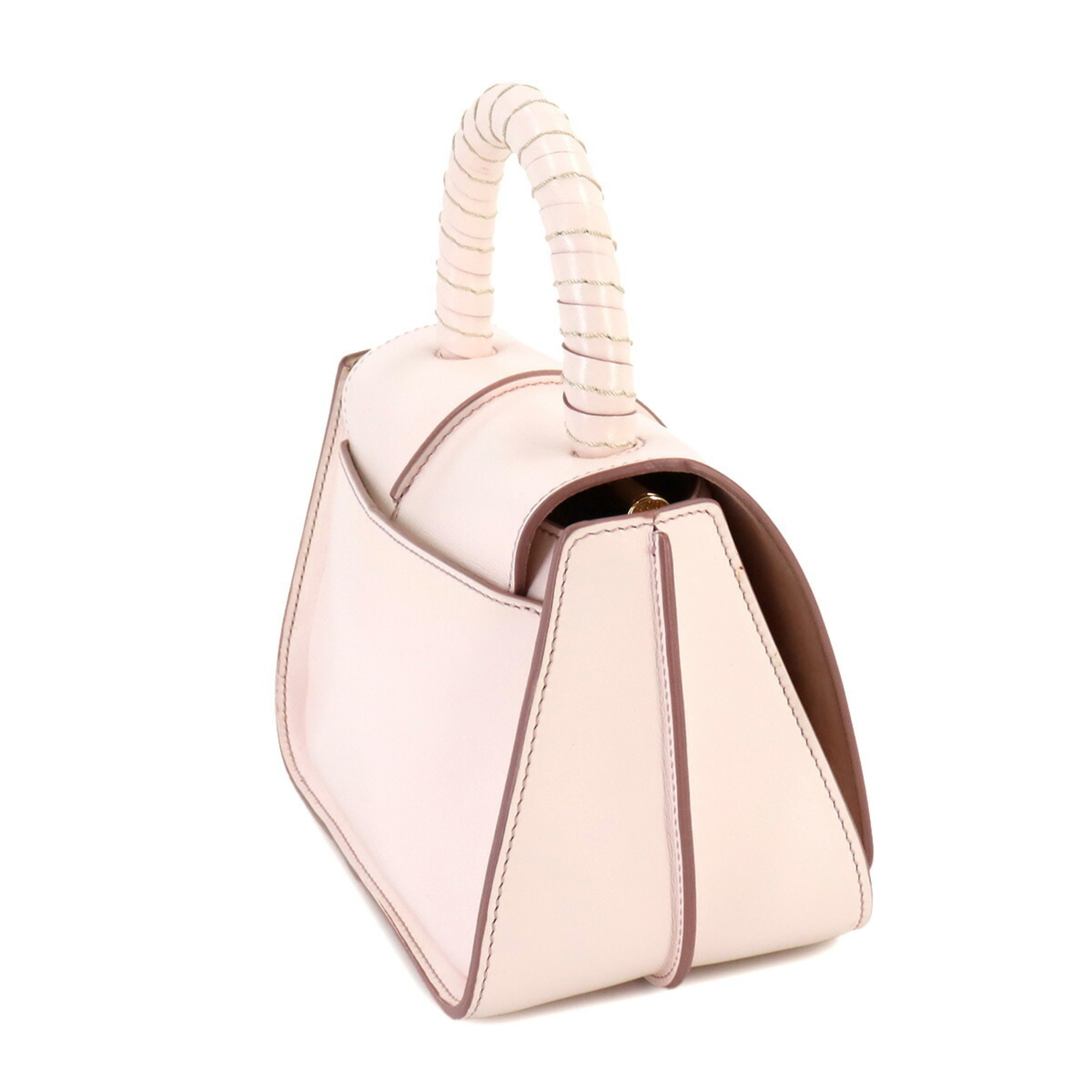 TOD'S Timeless 2way Hand Shoulder Bag Leather Pink Gold Hardware