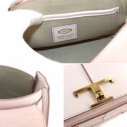 TOD'S Timeless 2way Hand Shoulder Bag Leather Pink Gold Hardware