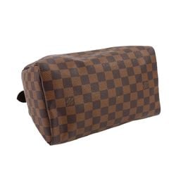 Louis Vuitton Damier Speedy 25 Handbag Ebene Brown N41532 Gold Hardware