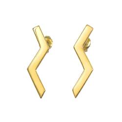 Tiffany & Co. Zigzag Earrings K18 YG Yellow Gold 750 Pierced