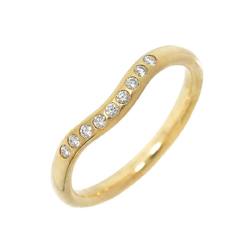 Tiffany & Co. Curved Band Ring Diamond 9P K18 YG Yellow Gold 750