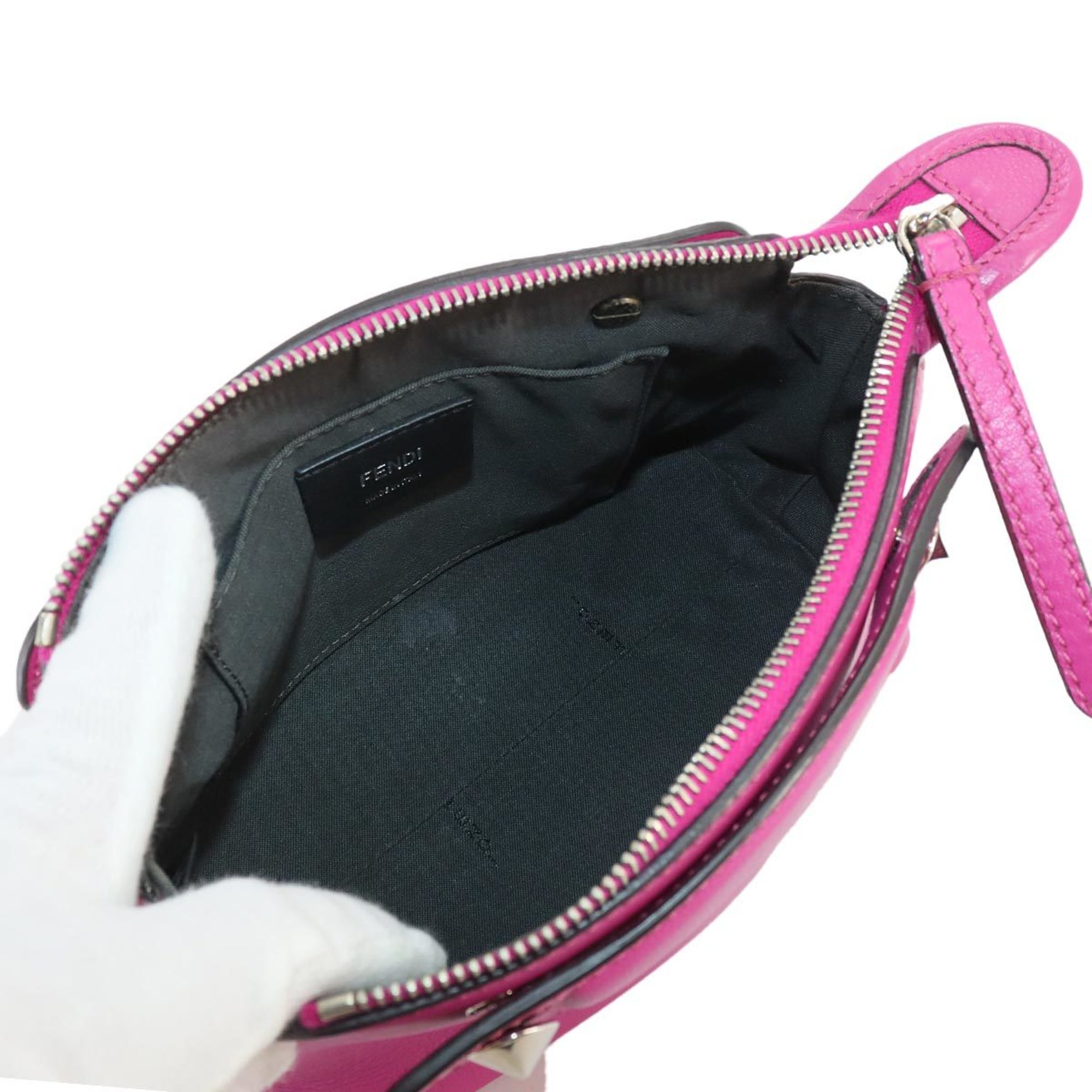 FENDI By The Way 2way Hand Shoulder Bag Leather Pink 8BL135 Mini