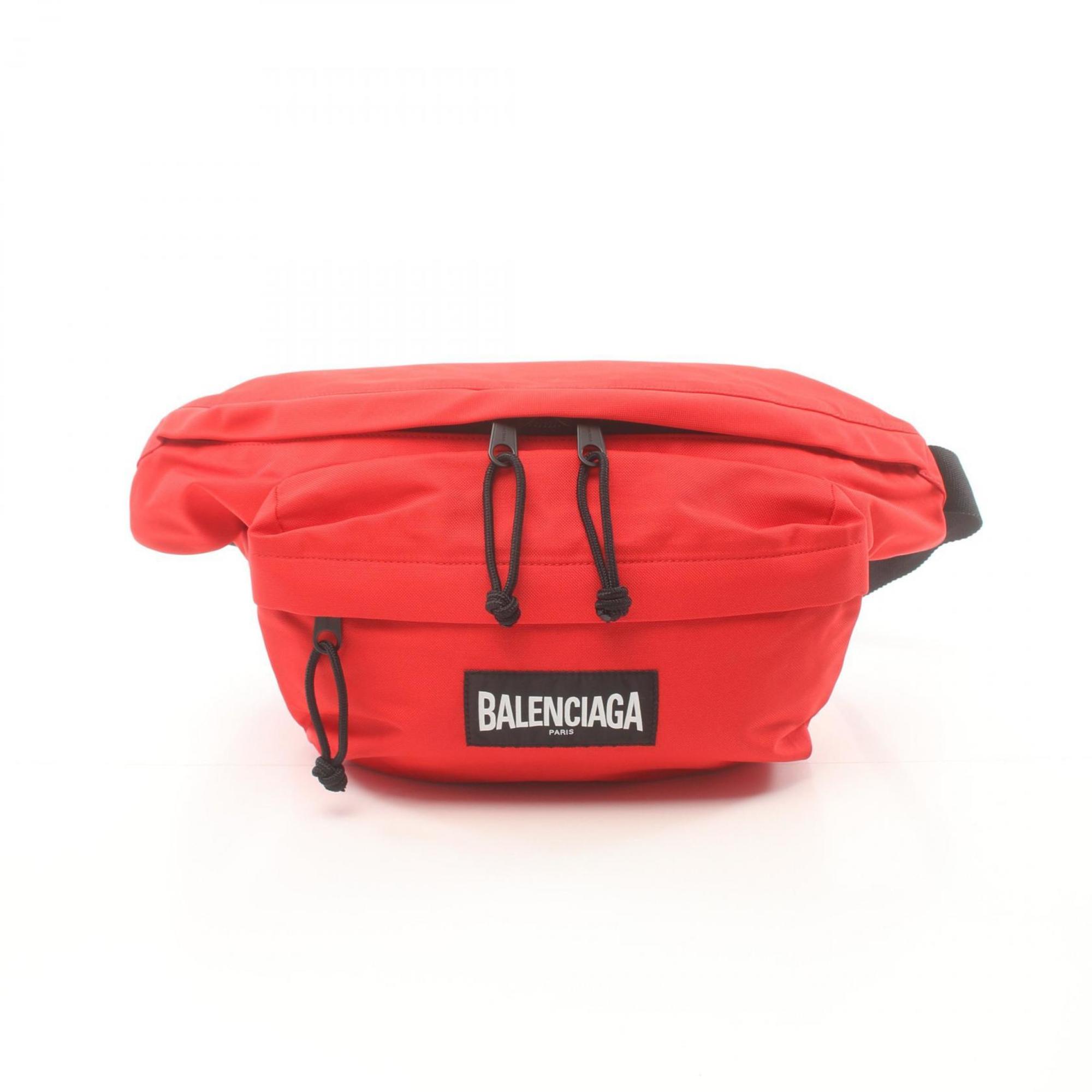 BALENCIAGA Explorer Belt Bag XXL Waist Body Nylon Men's Red Black 656062