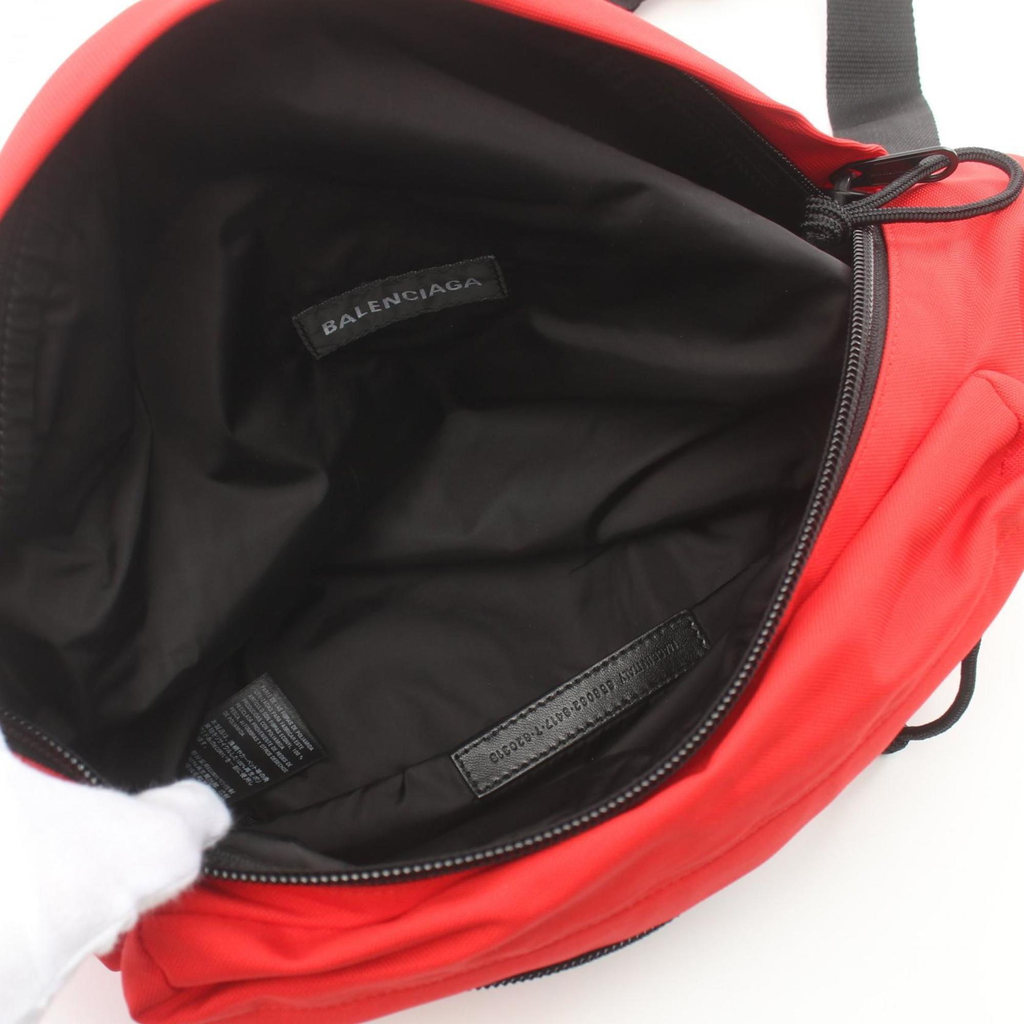 BALENCIAGA Explorer Belt Bag XXL Waist Body Nylon Men's Red Black 656062