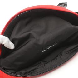 BALENCIAGA Explorer Belt Bag XXL Waist Body Nylon Men's Red Black 656062