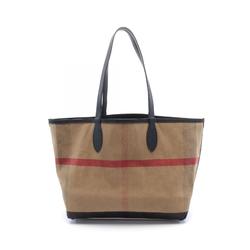 Burberry Large Doodle Tote Bag Canvas Leather Men's Women's Black Beige Multicolor