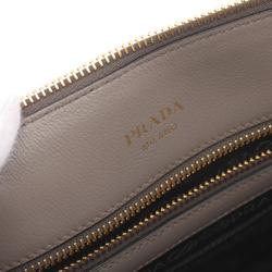 PRADA BORSA A MANO handbag, leather bag, women's, grey, 1BA104