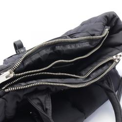 PRADA Tessuto Bomber Handbag Bag Nylon Leather Women's Black