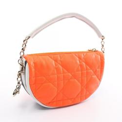 Christian Dior Dior VIBE HOBO Small Shoulder Bag Leather Women's Orange White Black