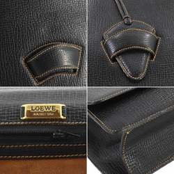 LOEWE Barcelona Handbag Leather Black Gold Hardware Bag