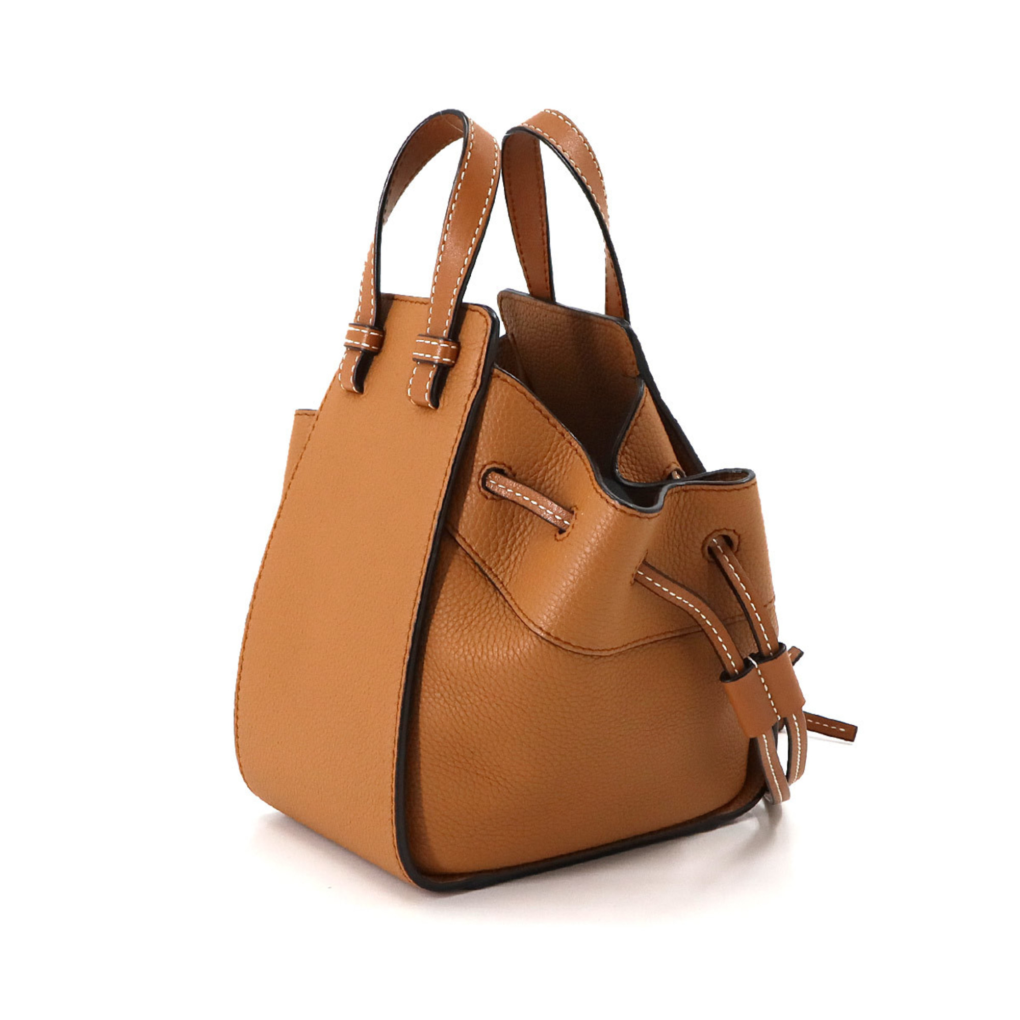 LOEWE Hammock Drawstring Mini 2way Hand Shoulder Bag Leather Tan