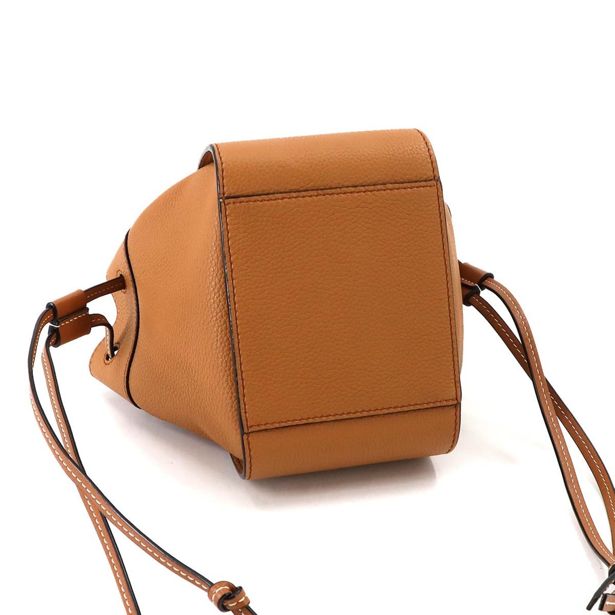 LOEWE Hammock Drawstring Mini 2way Hand Shoulder Bag Leather Tan