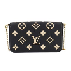 Louis Vuitton LOUIS VUITTON Monogram Empreinte Pochette Felicie Chain Wallet Leather Black Beige M80482 RFID