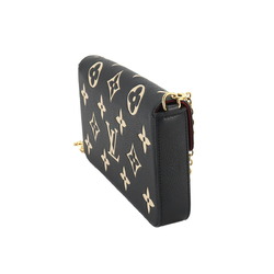 Louis Vuitton LOUIS VUITTON Monogram Empreinte Pochette Felicie Chain Wallet Leather Black Beige M80482 RFID