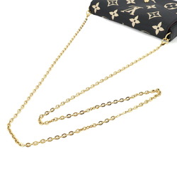 Louis Vuitton LOUIS VUITTON Monogram Empreinte Pochette Felicie Chain Wallet Leather Black Beige M80482 RFID